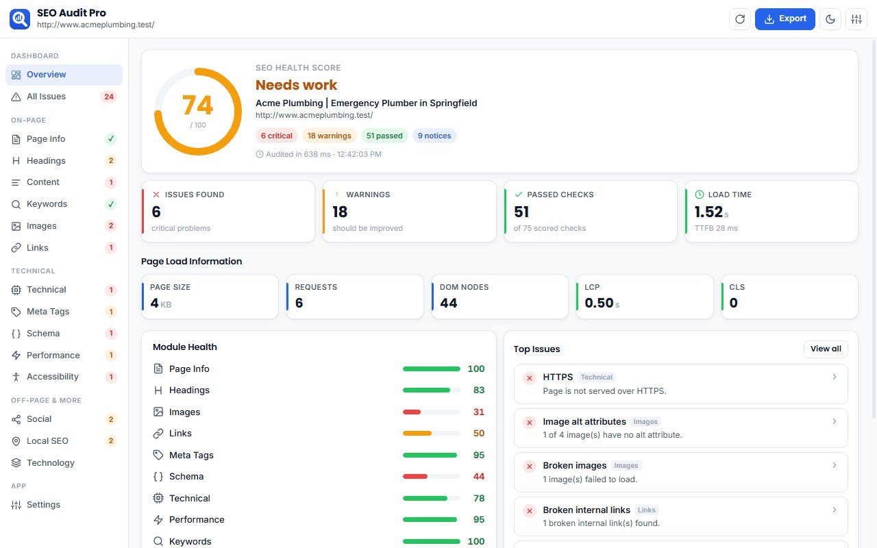 SEO Audit Pro screenshot 1