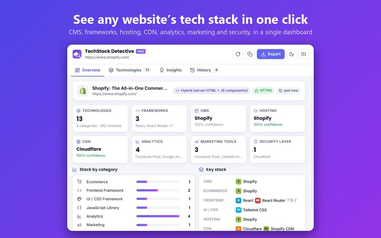 TechStack Detective Pro screenshot 1